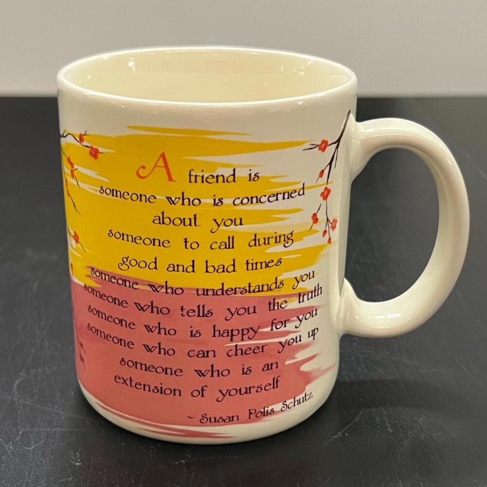 Blue Mountain Arts Coffee Mug Cream Friendship Poem Susan Polis Schutz Japan OS
